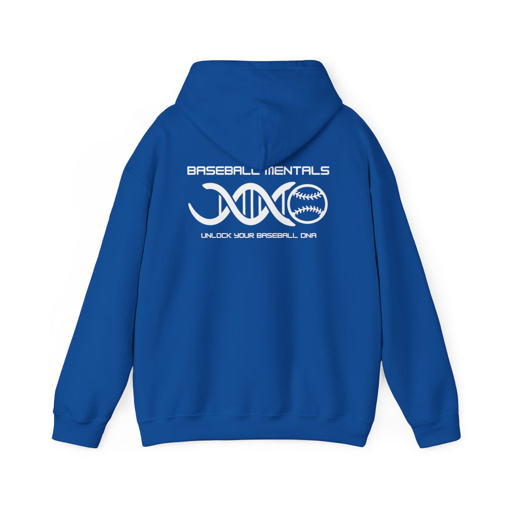 Baseball Silhouette Hoodie - Retro Striped Jumping Catch Design
