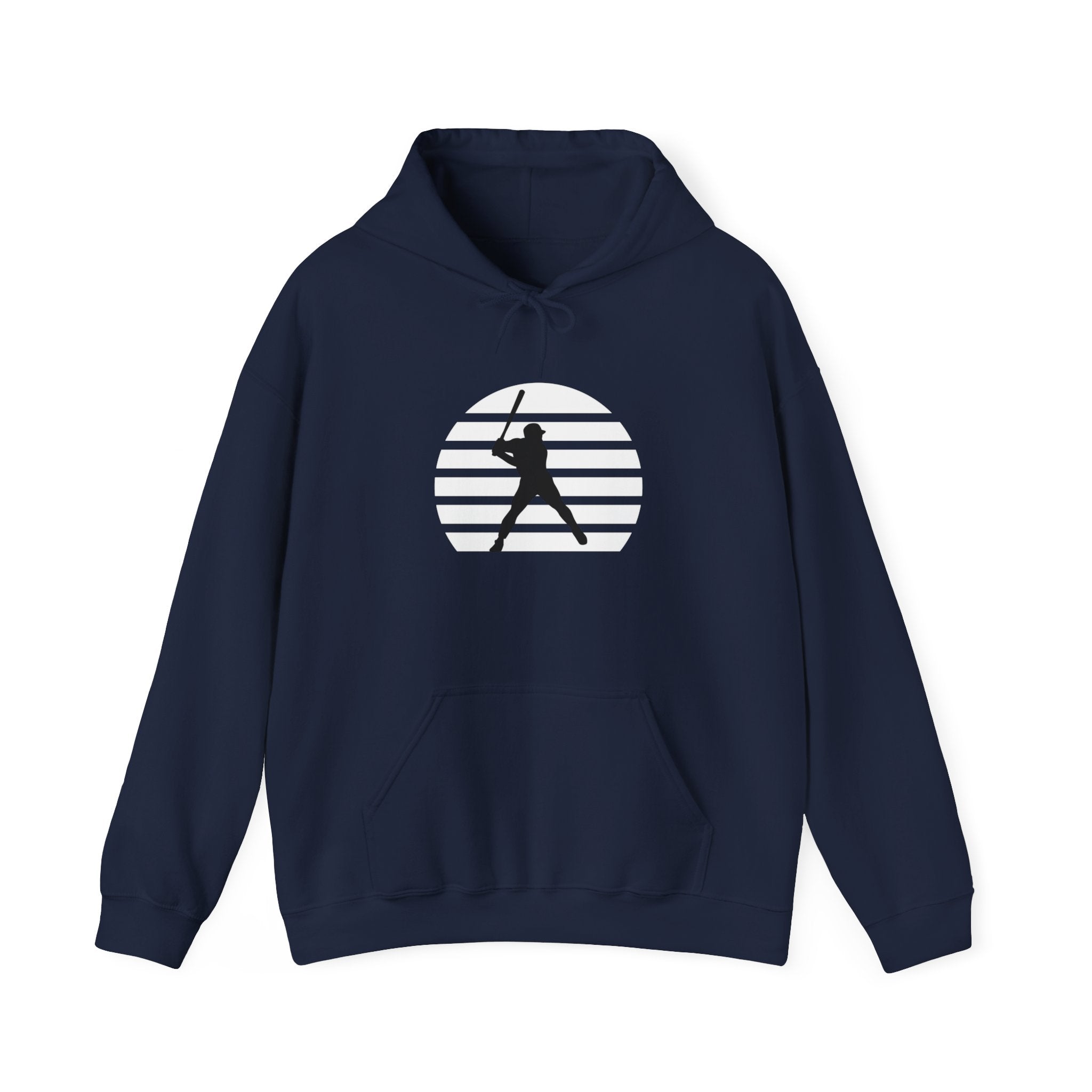 Baseball Batter Silhouette Hoodie – Minimal Sports Pullover for Fans