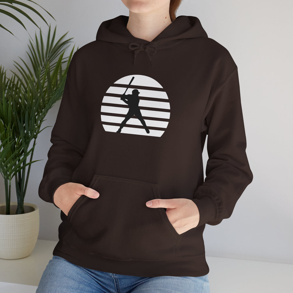 Baseball Batter Silhouette Hoodie – Minimal Sports Pullover for Fans