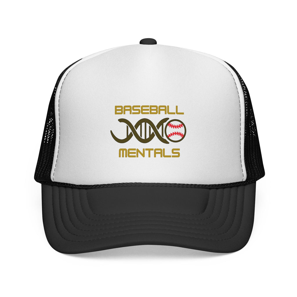 Baseball Cap – “Baseball Genomics” Trucker Hat (DNA Baseball Design)