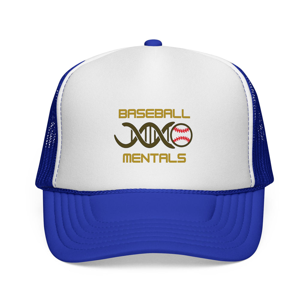 Baseball Cap – “Baseball Genomics” Trucker Hat (DNA Baseball Design)
