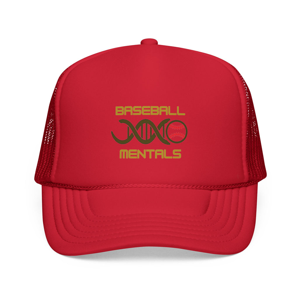 Baseball Cap – “Baseball Genomics” Trucker Hat (DNA Baseball Design)