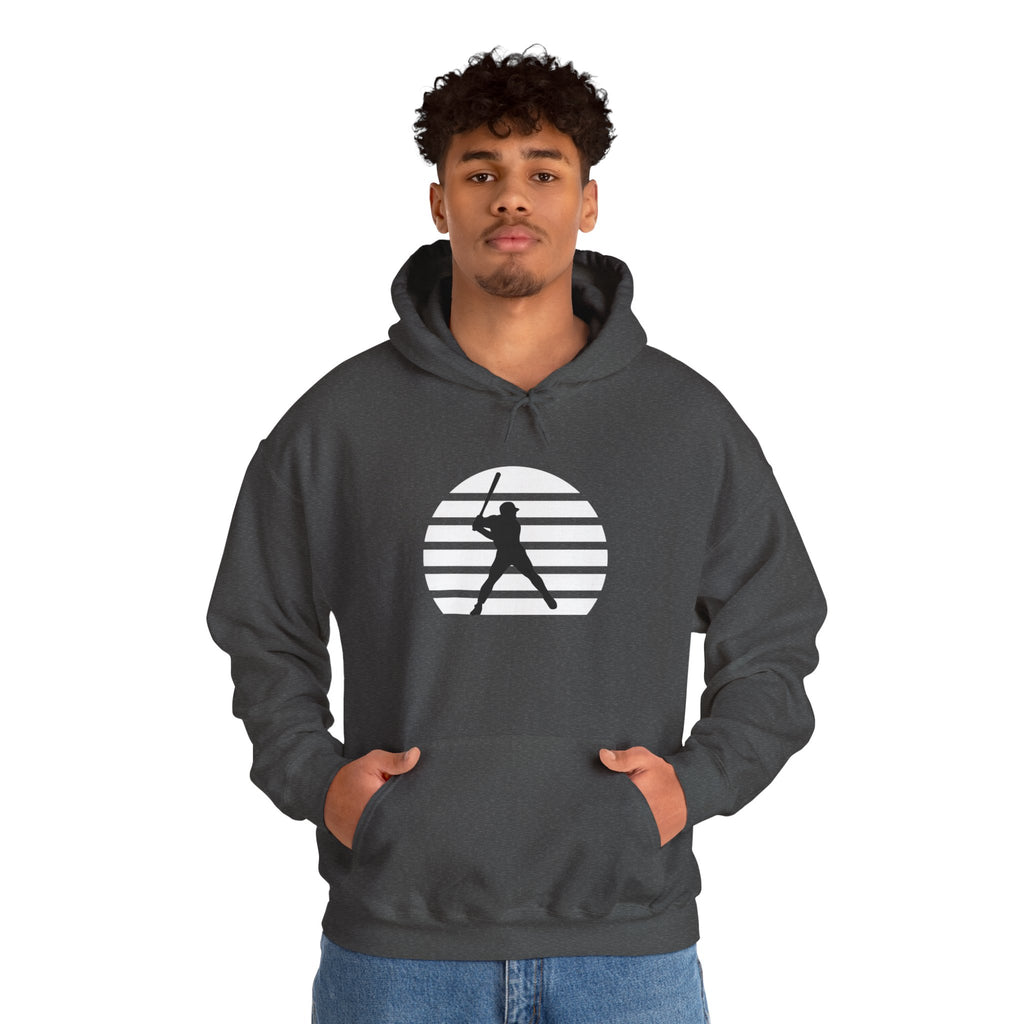 Baseball Batter Silhouette Hoodie – Minimal Sports Pullover for Fans