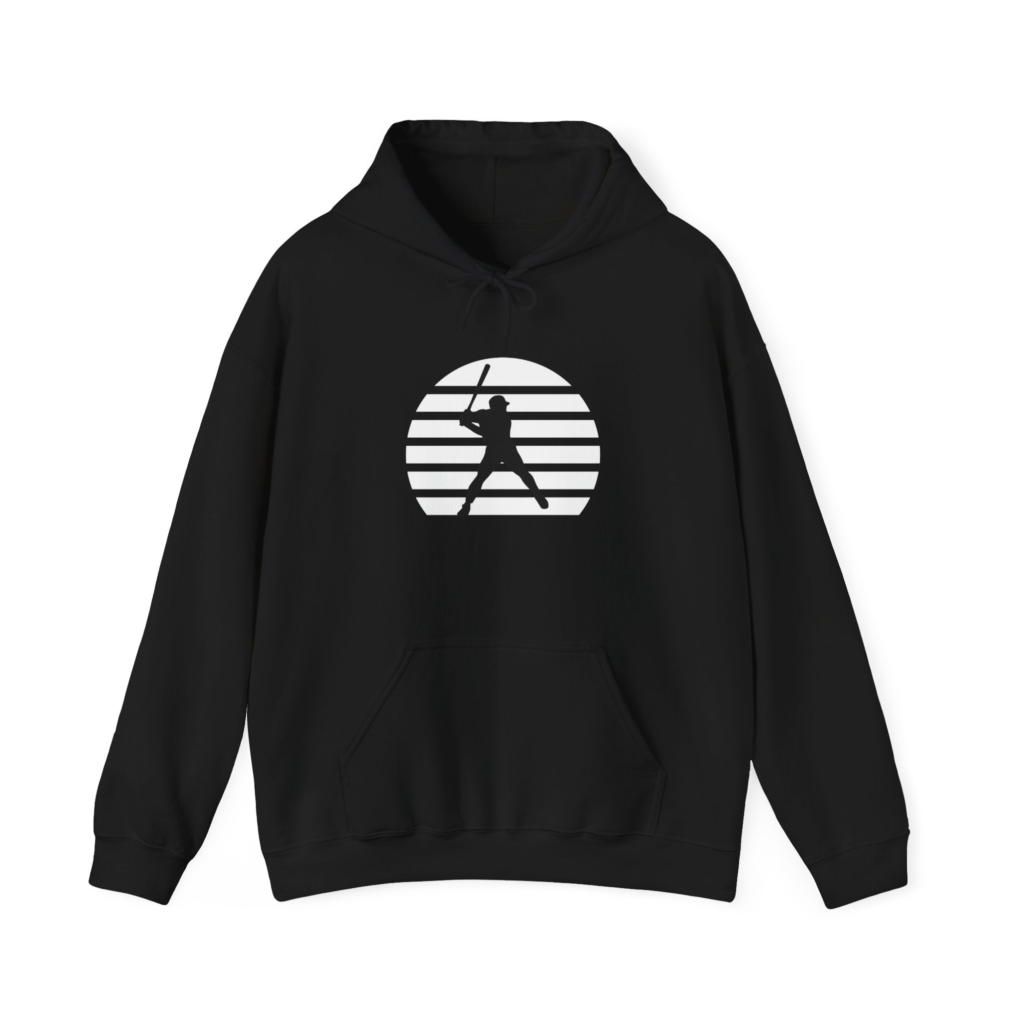 Baseball Batter Silhouette Hoodie – Minimal Sports Pullover for Fans