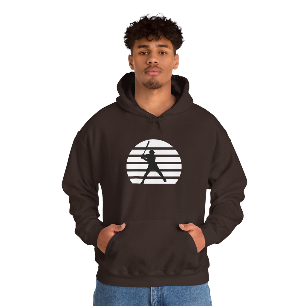 Baseball Batter Silhouette Hoodie – Minimal Sports Pullover for Fans