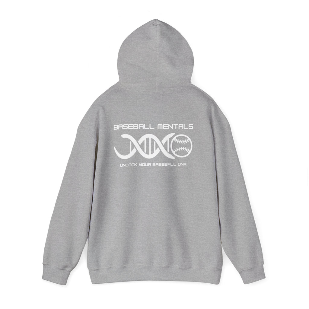 Baseball Silhouette Hoodie - Retro Striped Jumping Catch Design