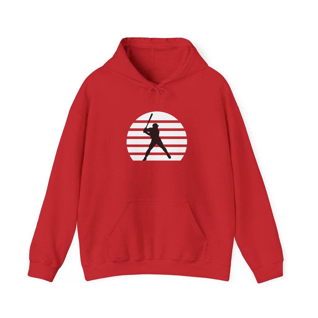 Baseball Batter Silhouette Hoodie – Minimal Sports Pullover for Fans