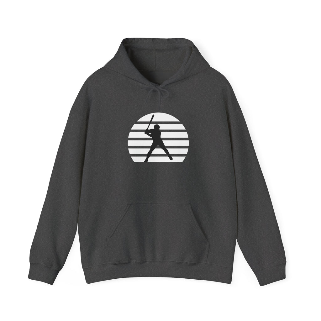 Baseball Batter Silhouette Hoodie – Minimal Sports Pullover for Fans