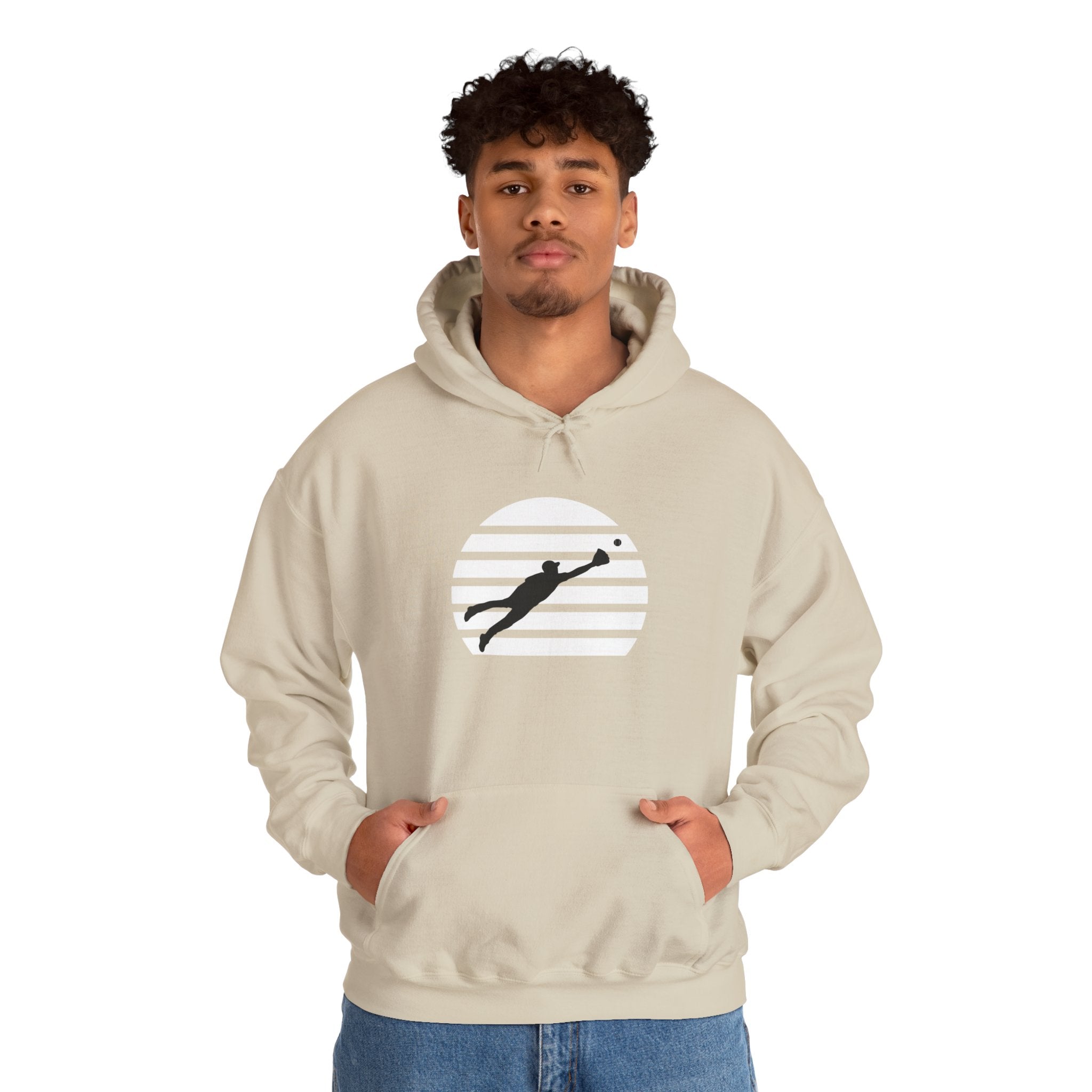 Diving Catch Hoodie — Minimalist Diving Catch Silhouette Sweatshirt