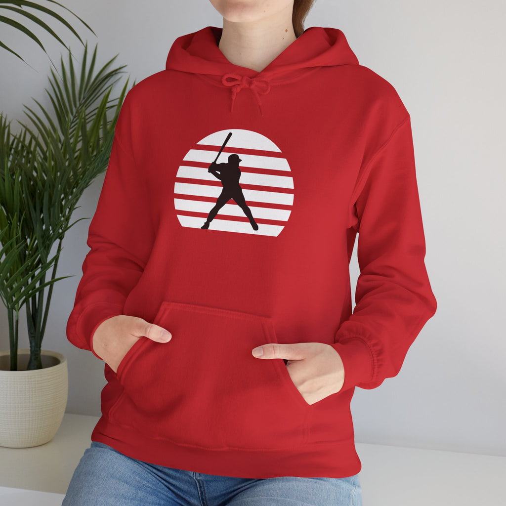 Baseball Batter Silhouette Hoodie – Minimal Sports Pullover for Fans