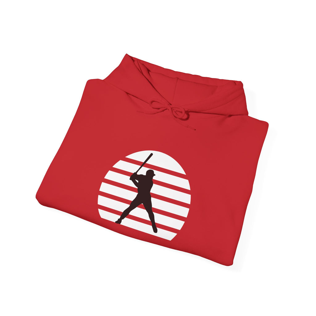 Baseball Batter Silhouette Hoodie – Minimal Sports Pullover for Fans