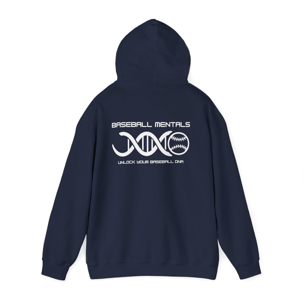 Baseball Silhouette Hoodie - Retro Striped Jumping Catch Design