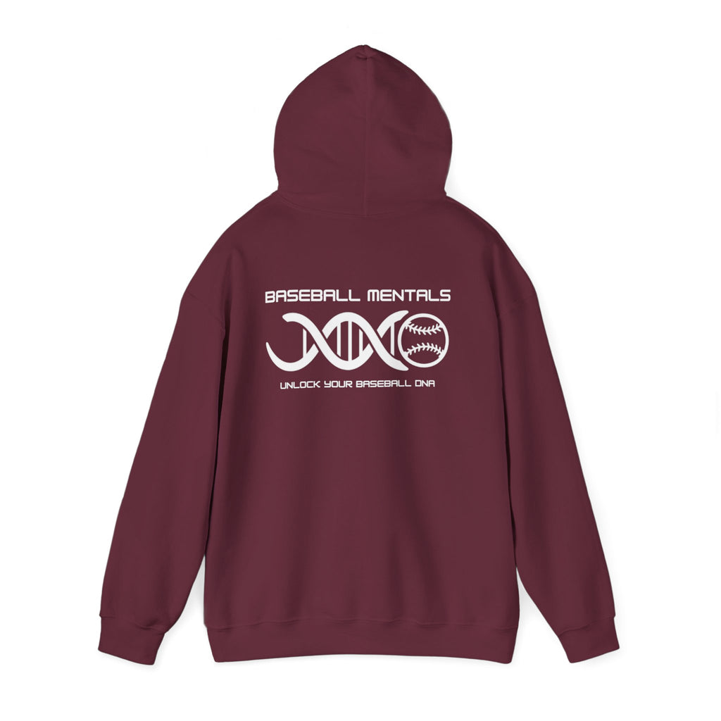 Baseball Silhouette Hoodie - Retro Striped Jumping Catch Design