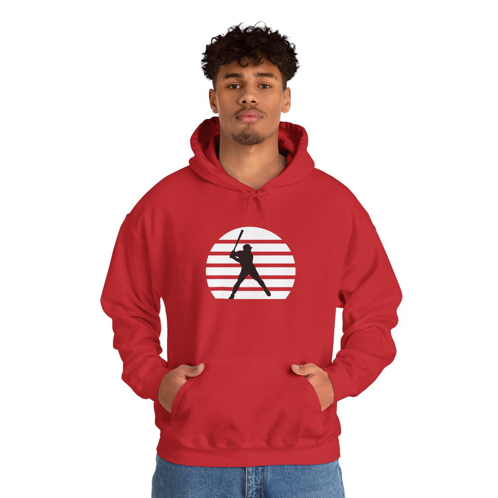 Baseball Batter Silhouette Hoodie – Minimal Sports Pullover for Fans