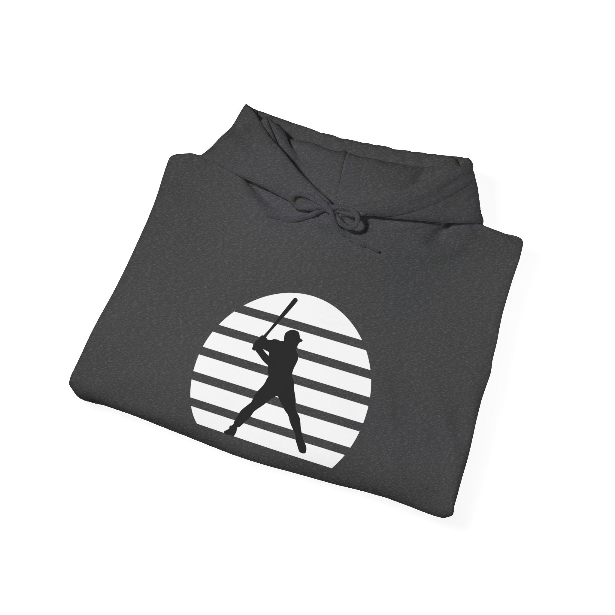 Baseball Batter Silhouette Hoodie – Minimal Sports Pullover for Fans