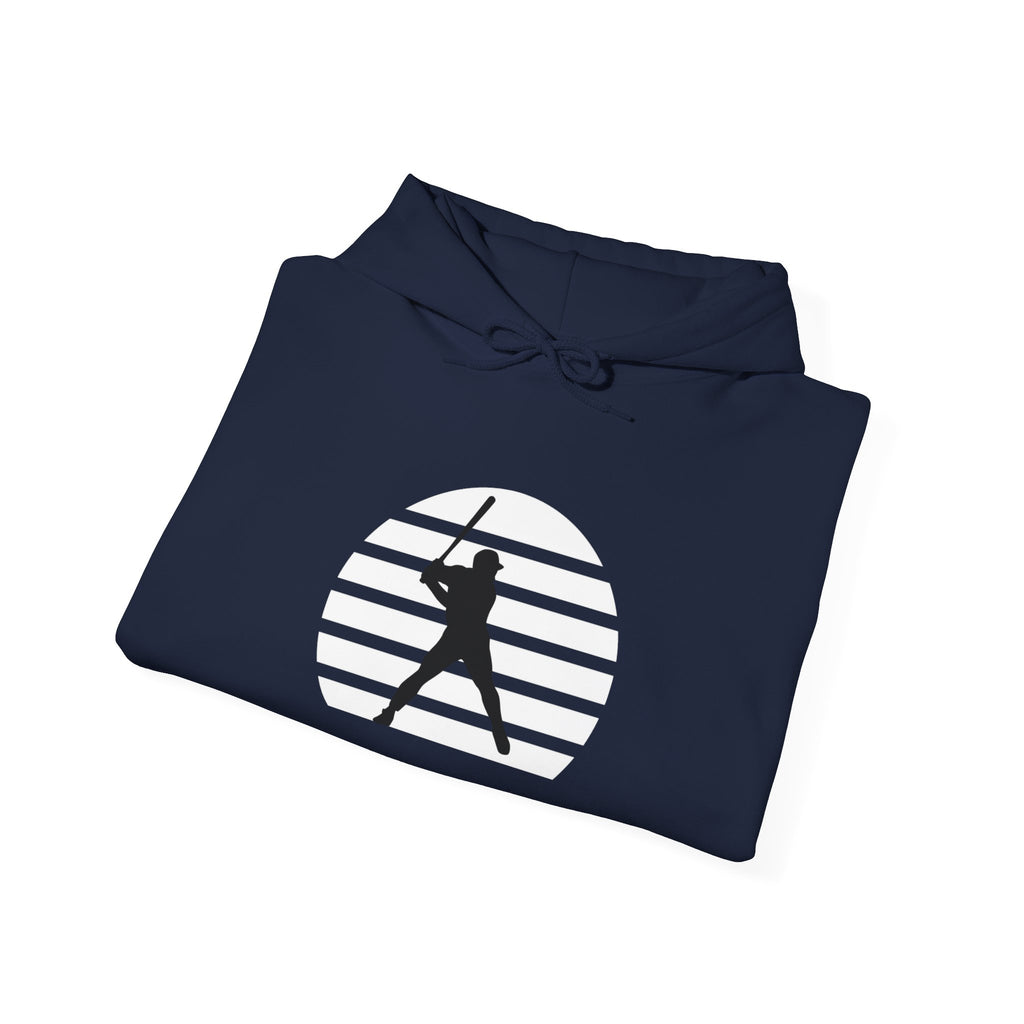 Baseball Batter Silhouette Hoodie – Minimal Sports Pullover for Fans