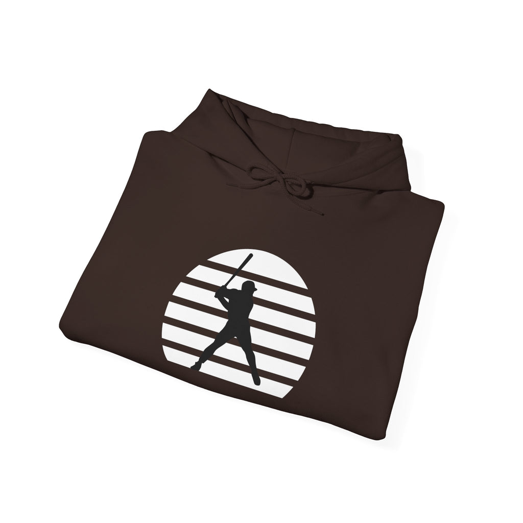 Baseball Batter Silhouette Hoodie – Minimal Sports Pullover for Fans