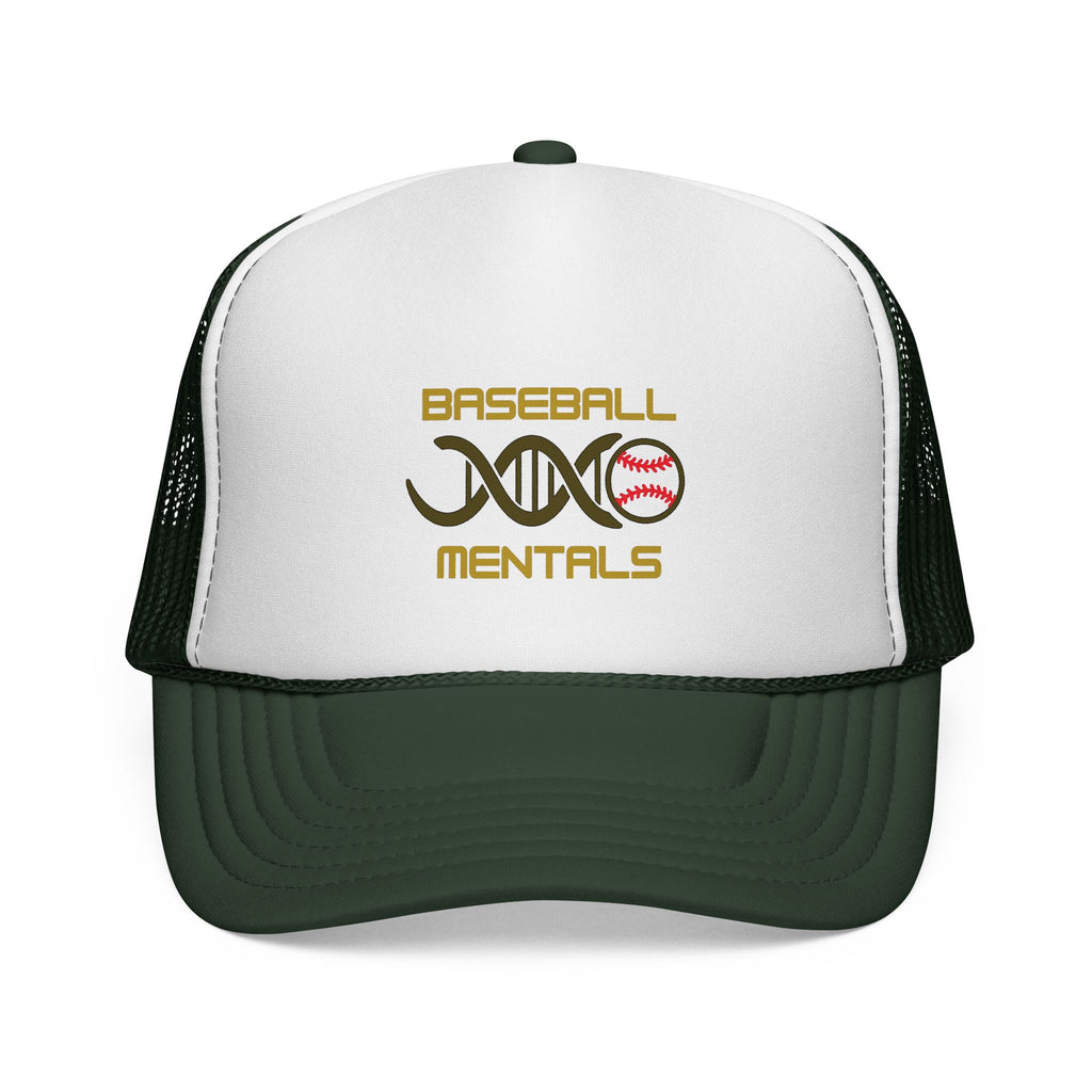 Baseball Cap – “Baseball Genomics” Trucker Hat (DNA Baseball Design)