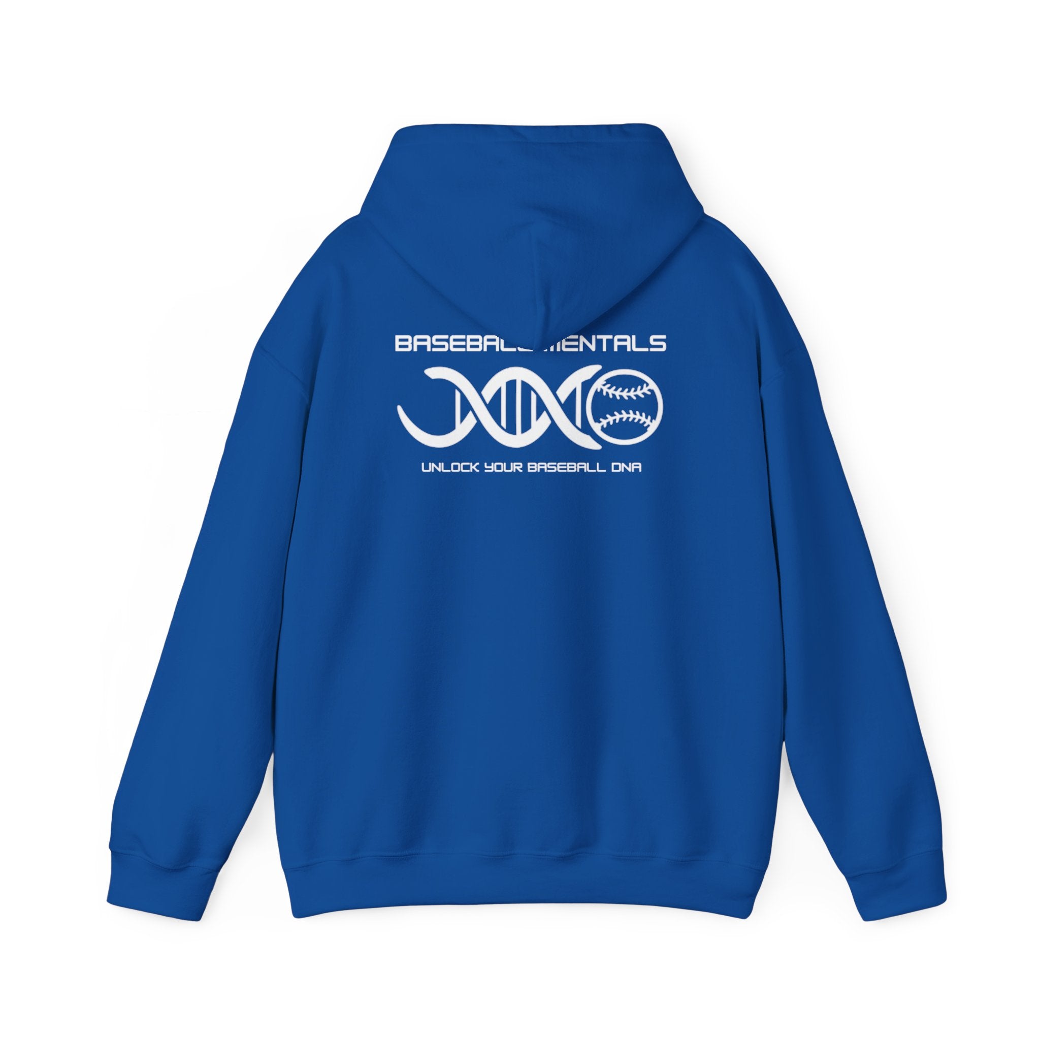 Baseball Mentals Hoodie — DNA Baseball Training Pullover (Track. Learn. Adjust. Repeat.)