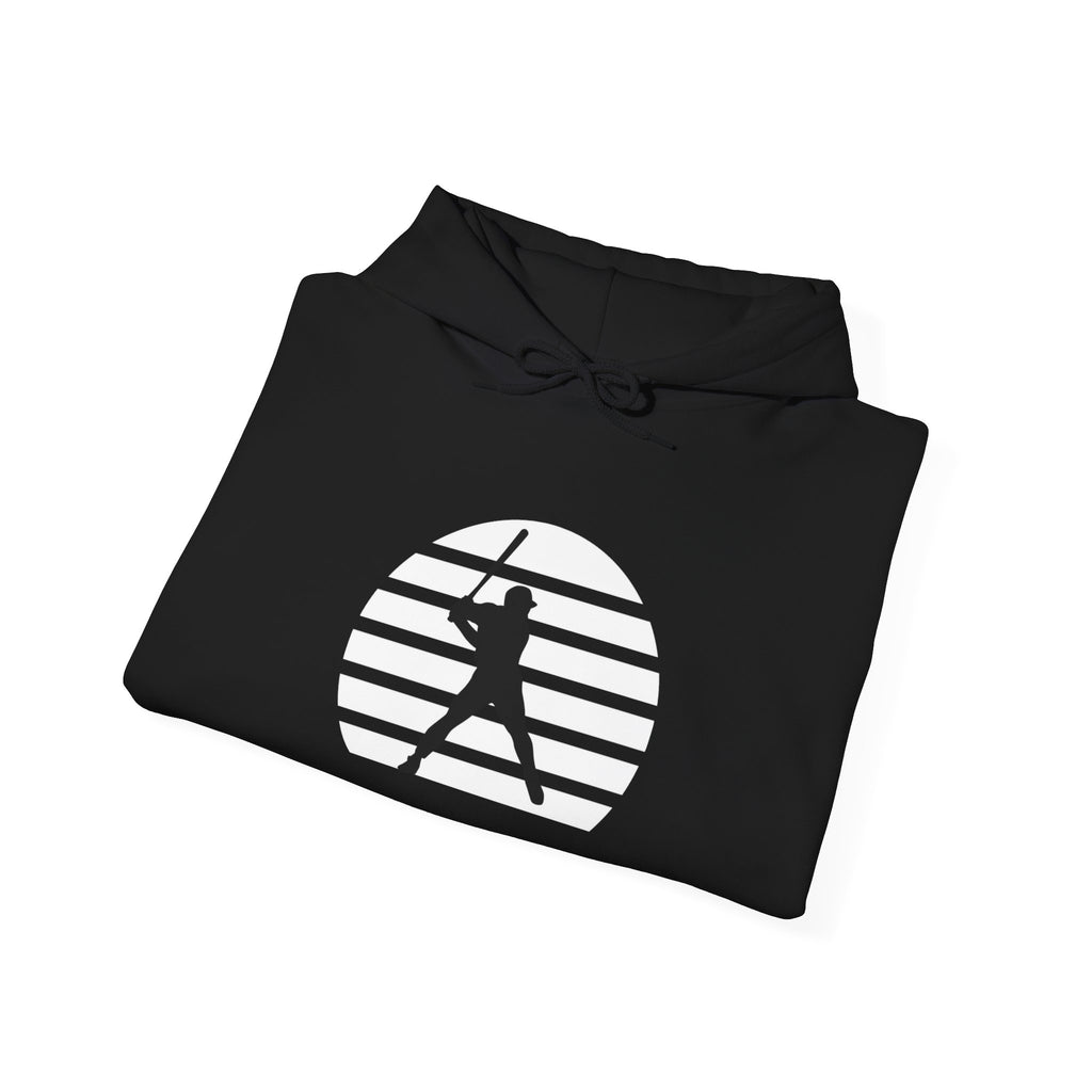 Baseball Batter Silhouette Hoodie – Minimal Sports Pullover for Fans