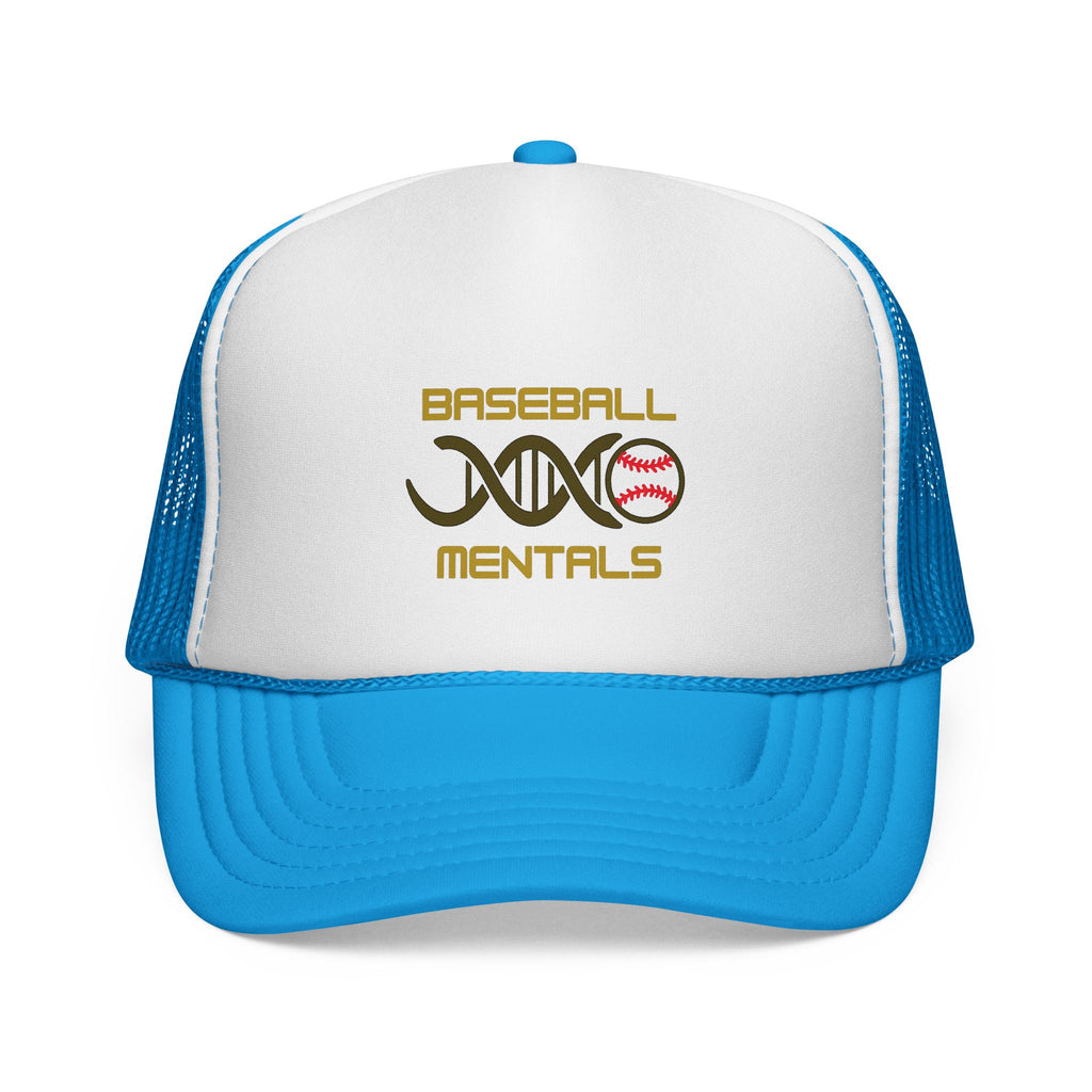 Baseball Cap – “Baseball Genomics” Trucker Hat (DNA Baseball Design)