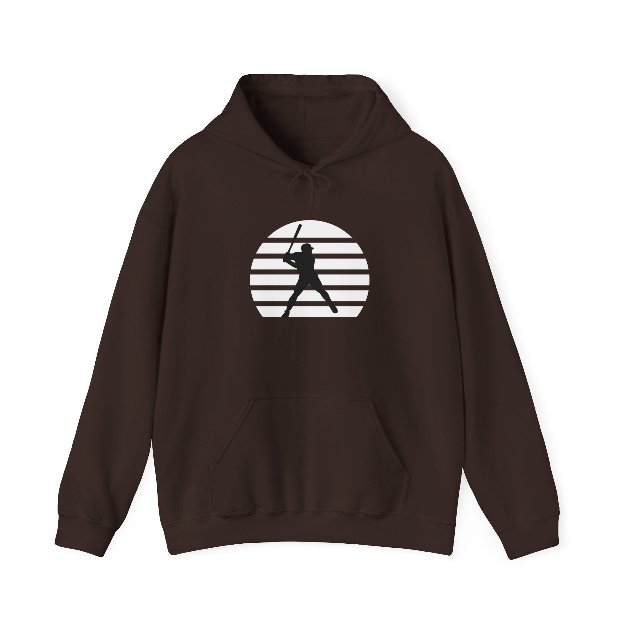 Baseball Batter Silhouette Hoodie – Minimal Sports Pullover for Fans