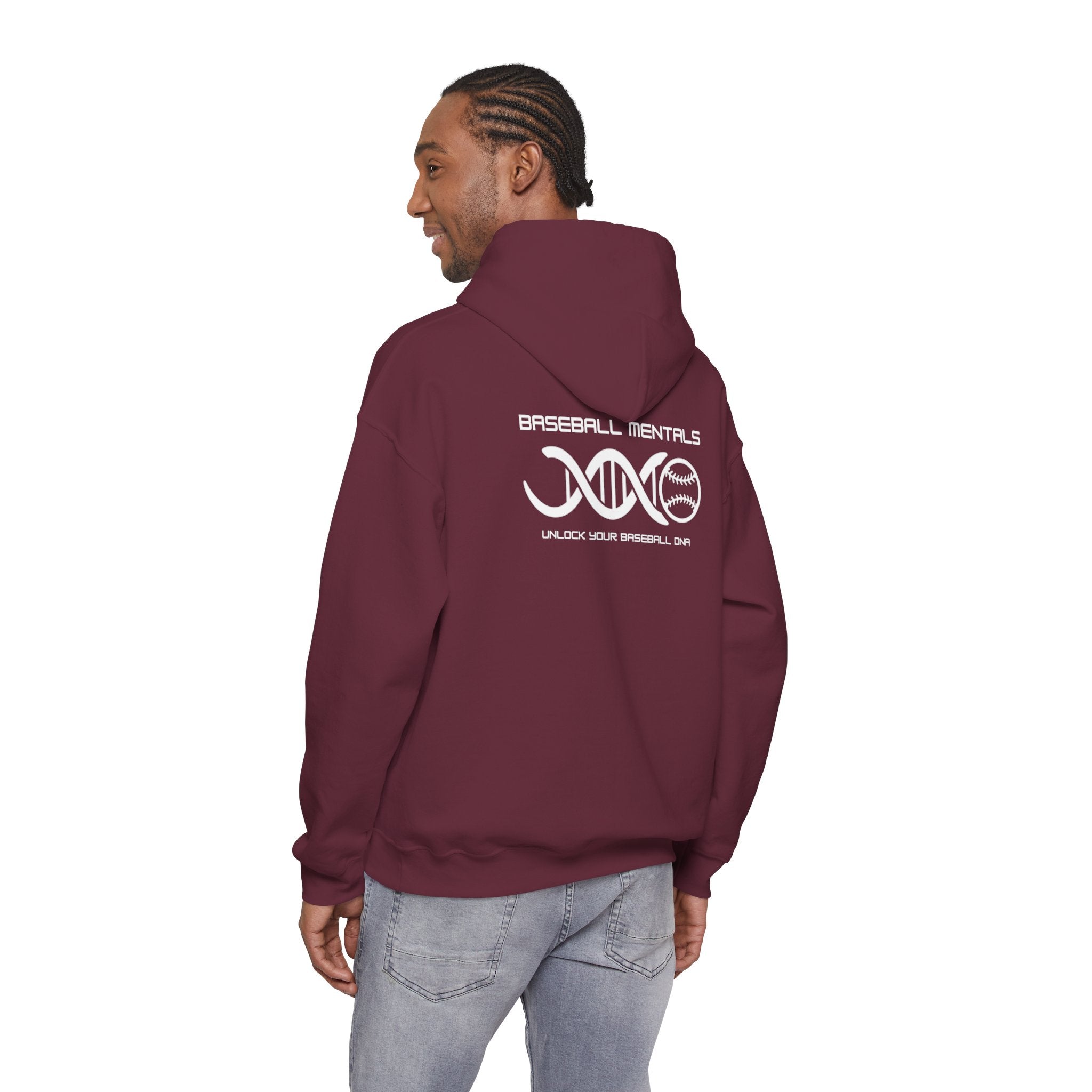 Baseball Fundamentals Hoodie — “Unlock Your Baseball DNA” Baseball Player Graphic Sweatshirt